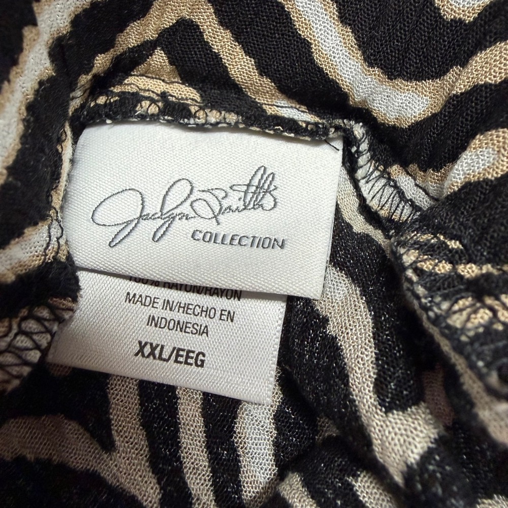 Vintage Jaclyn Smith Zebra Print High-Low Rayon Maxi Skirt XXL NWT Animal Print - Picture 4 of 11